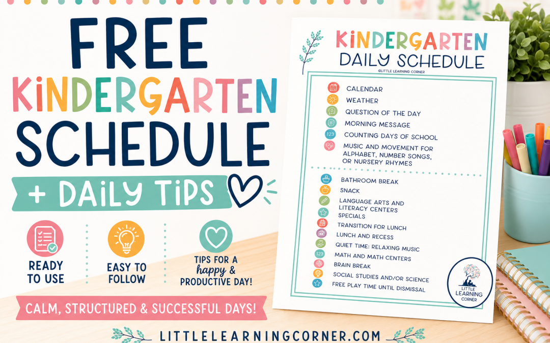 A Full Day Kindergarten Schedule | Free Printable