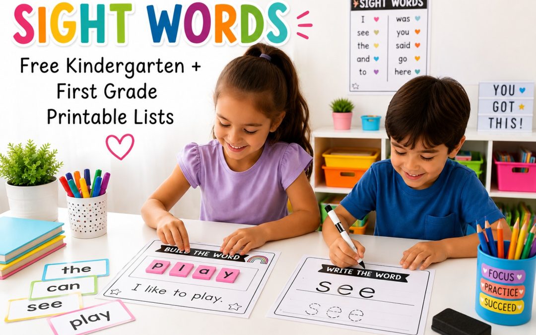 Free Kindergarten & First Grade Sight Word Lists | Dolch + Fry Words
