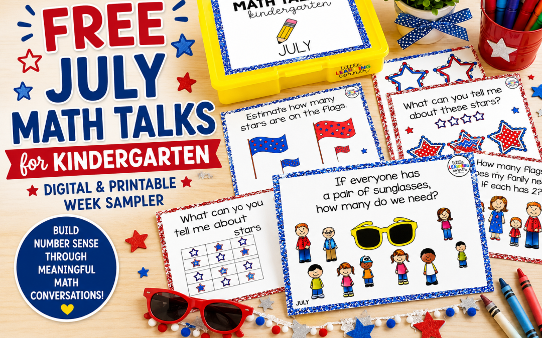 Free July Math Talks for Kindergarten