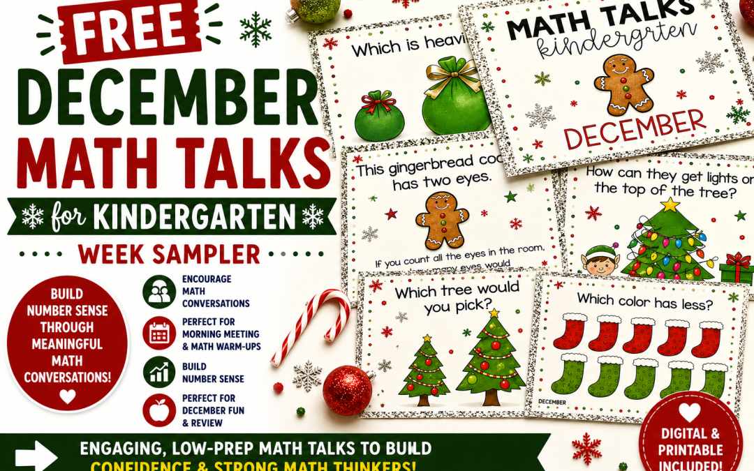 Free December Math Talks for Kindergarten