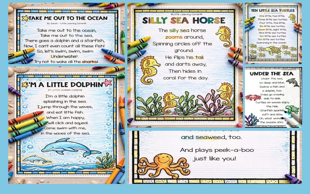 🐬 Ocean Poems for Kids | Fun & Easy Kindergarten Printables