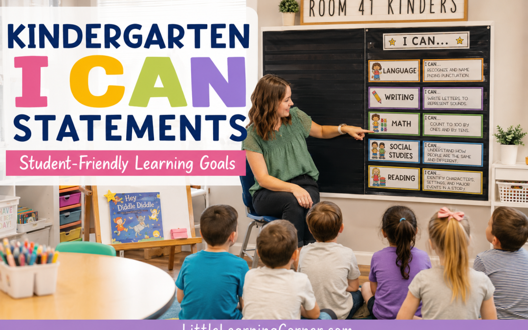 Kindergarten I Can Statements | Student-Friendly Learning Goals