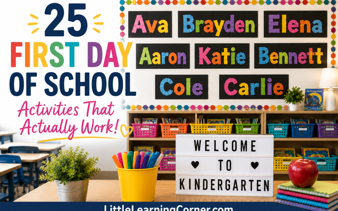 25 Activities for the First Day of School in Kindergarten | Free Printables