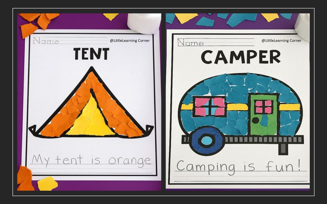 Camping Tear Art Crafts for Kids