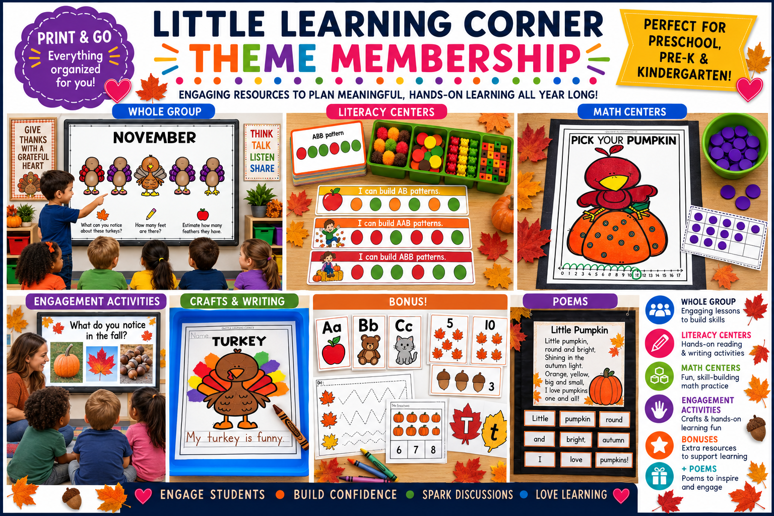 fall-little-learning-corner-membership-LOWER-prek-kindergarten Little Learning Corner Themed Membership