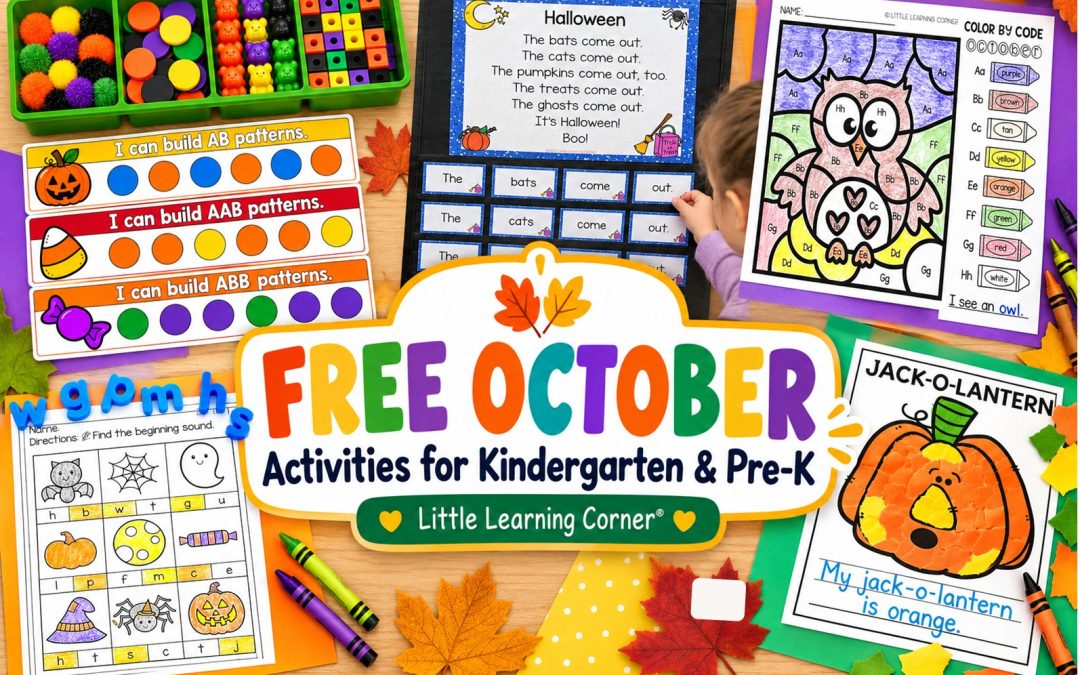 Free October Activities for Pre-K and Kindergarten