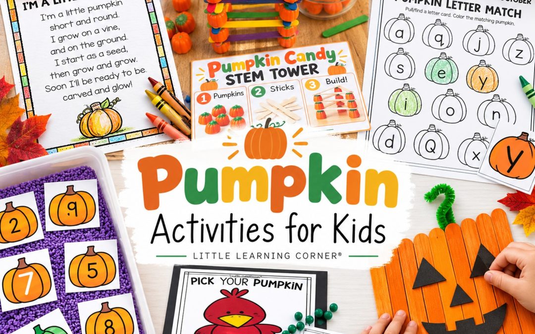 Pumpkin Activities for Pre-K and Kindergarten | October Membership Math, Literacy, STEM, & Writing